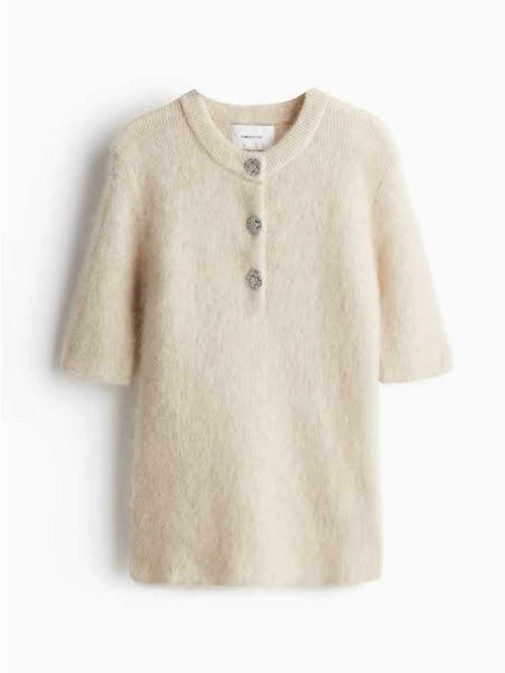 H&M Premium Selection Ribbed Knit Mohair/Wool Blend Sweater